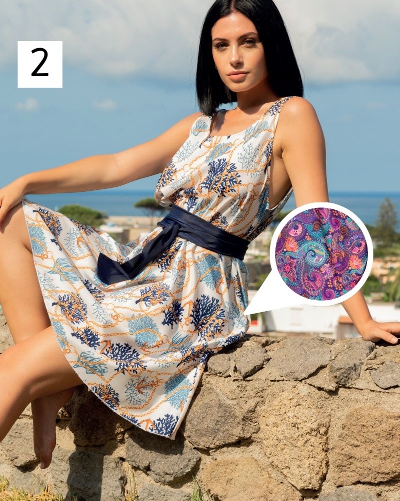 Abito corto Bahamas in polisilk Positano Beachwear