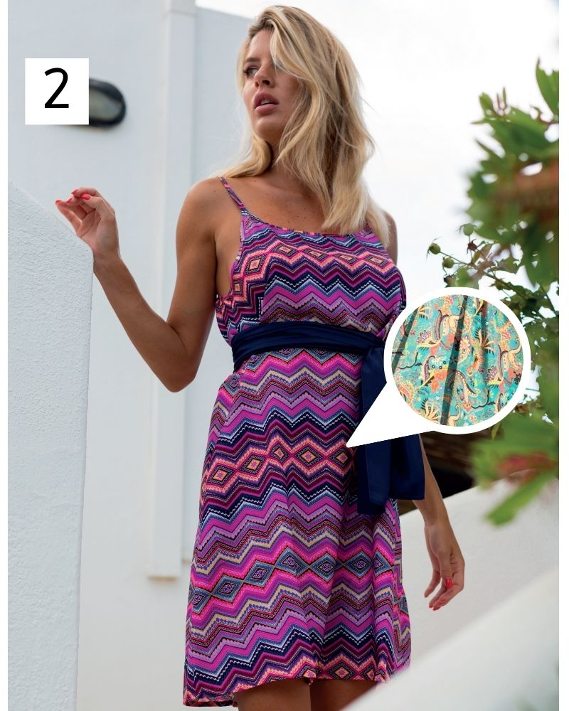 Short Bali dress in polisilk Positano Beachwear