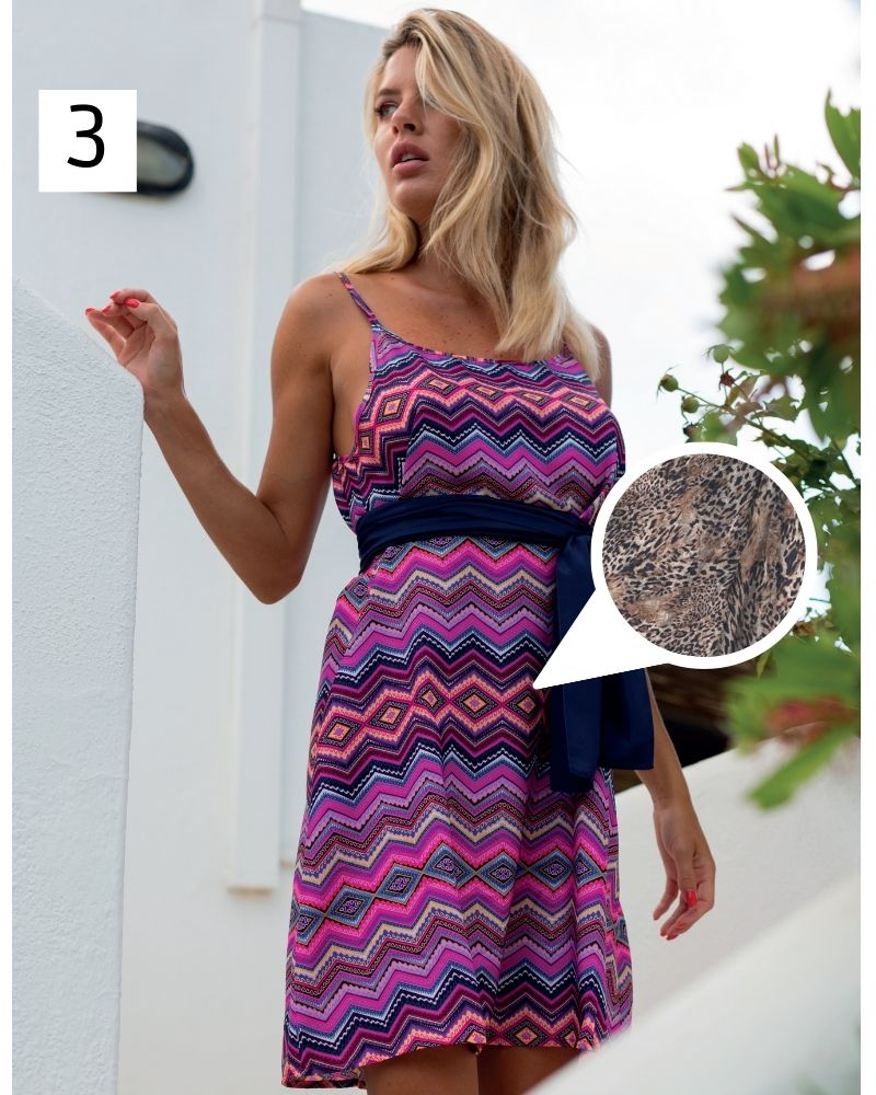 Short Bali dress in polisilk Positano Beachwear