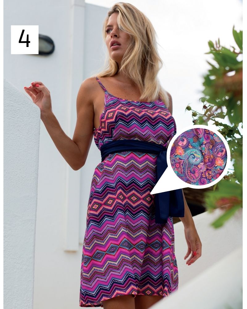 Short Bali dress in polisilk Positano Beachwear