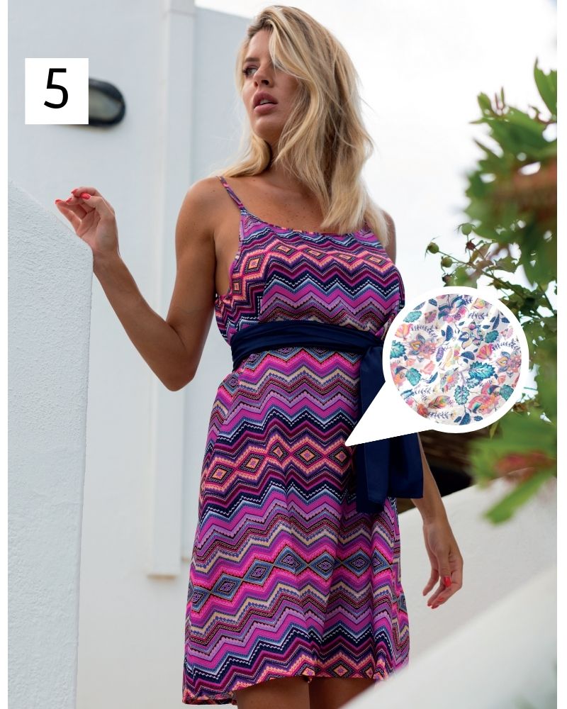 Short Bali dress in polisilk Positano Beachwear
