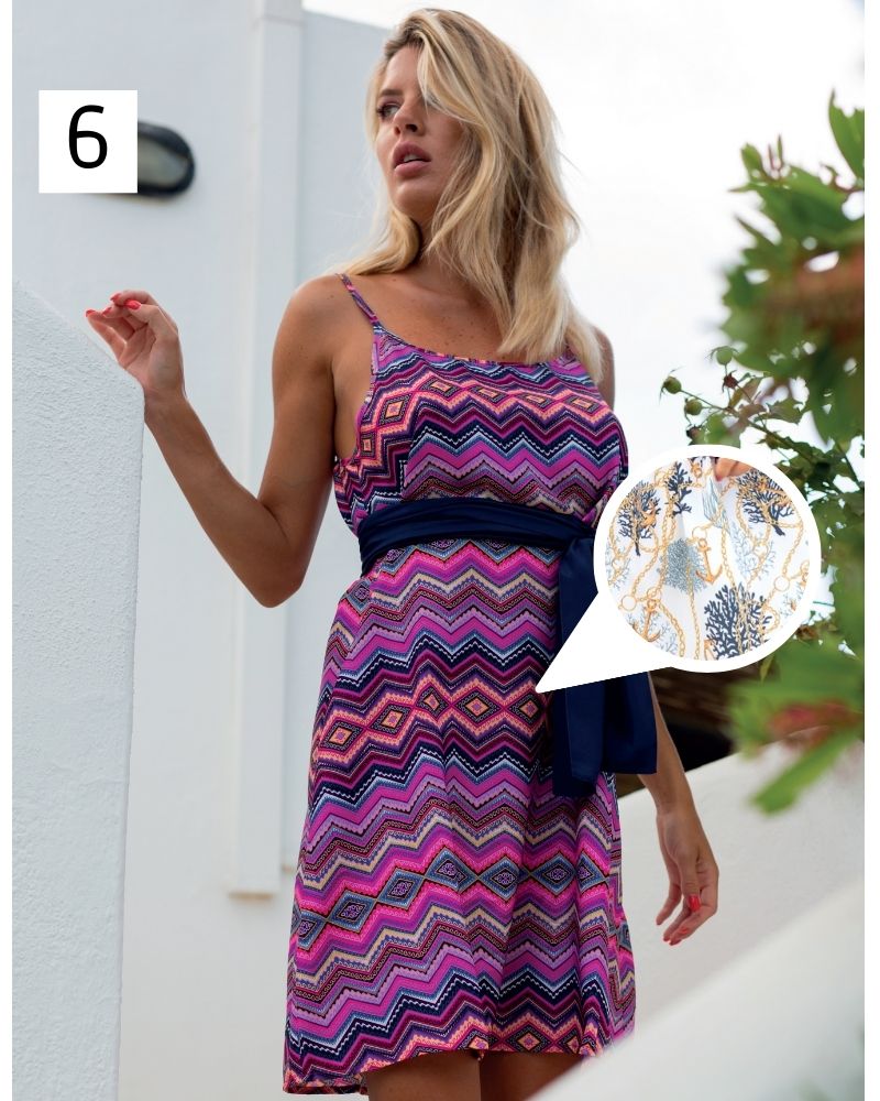 Short Bali dress in polisilk Positano Beachwear