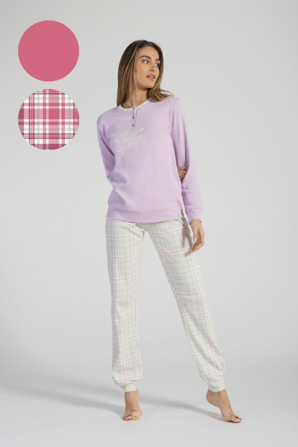 Pigiama Donna Interlock Tartan Love - ipigiami