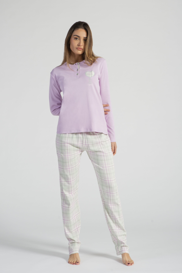 Pigiama Donna Interlock Tartan Heart - ipigiami