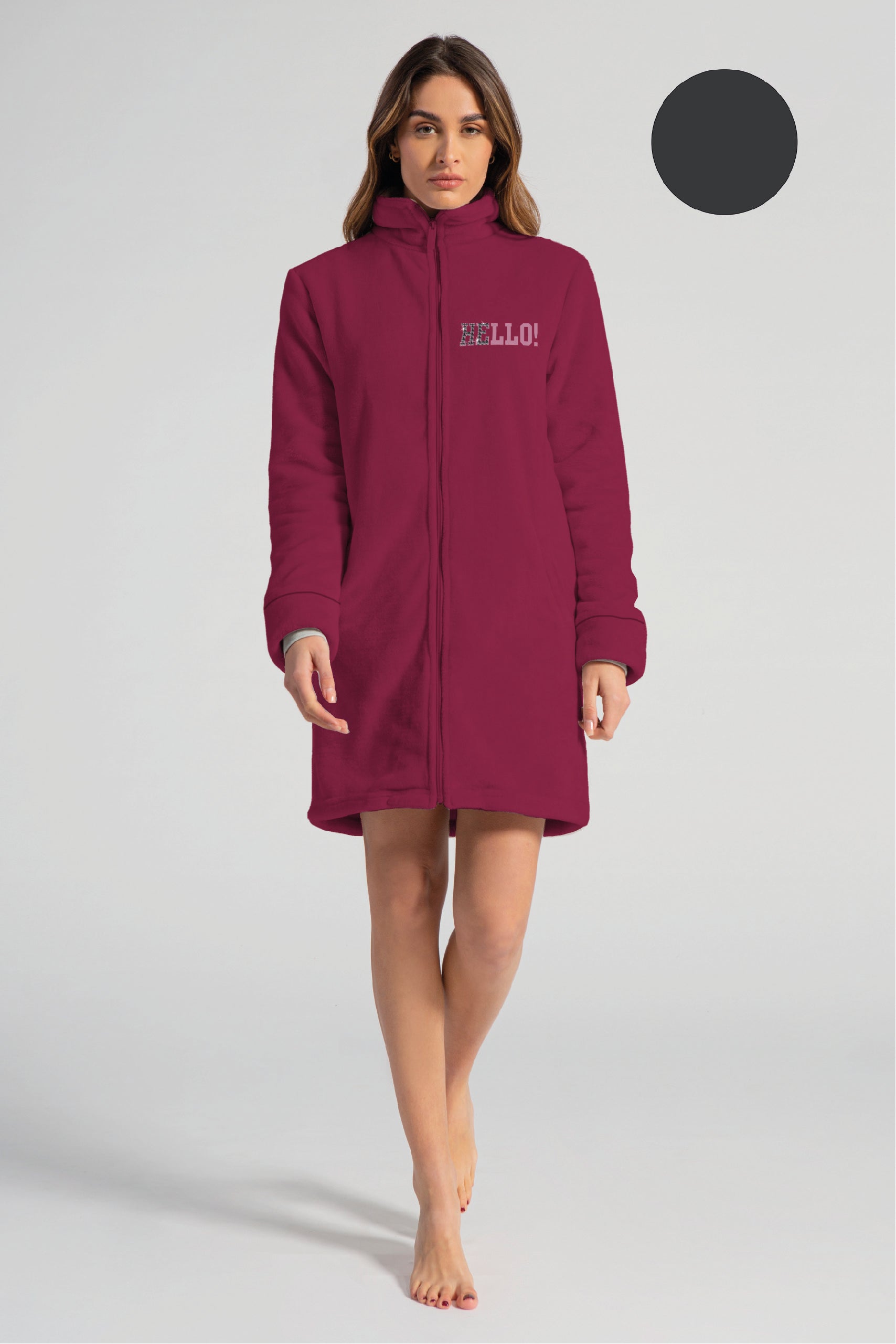 Vestaglia Donna Con Zip E Cappuccio - 100% Cotone, Comoda Per Casa E Spa - Foto 13