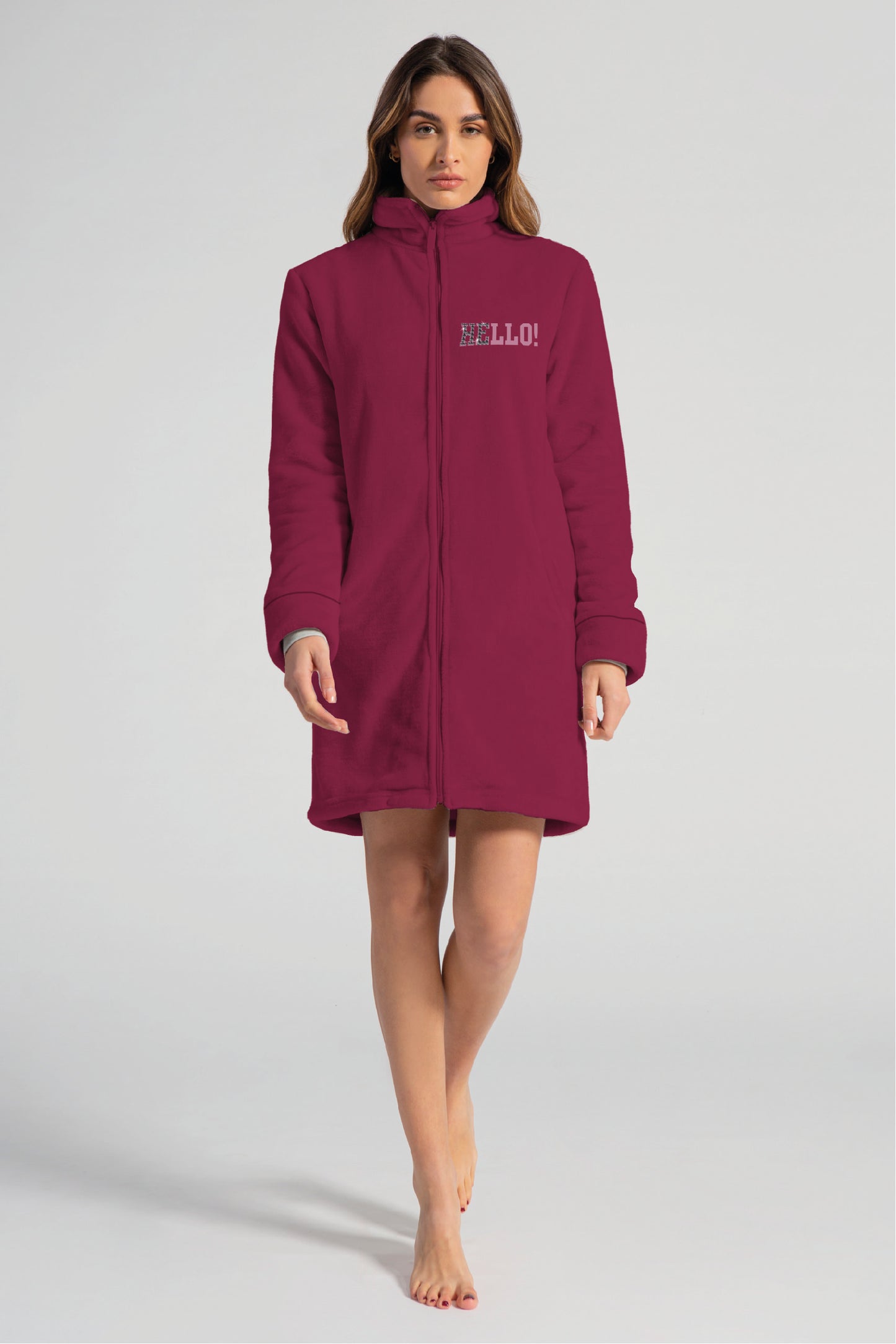 Vestaglia Donna Flannel Con Zip Fashion Blogger - ipigiami