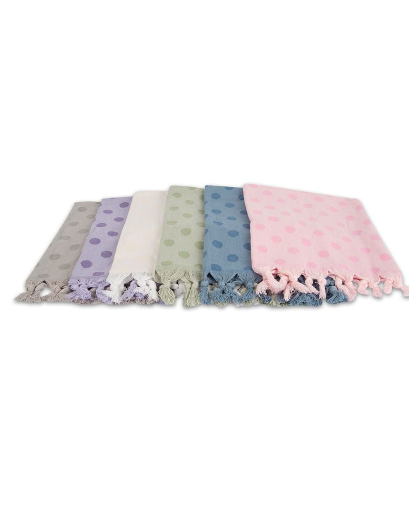 Set 1+1 Asciugamani Viso + Ospite 100% Cotone AS0120 Pois - ipigiami