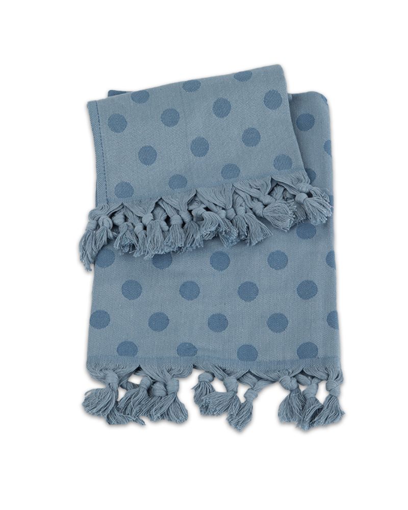 Set 1+1 Asciugamani Viso + Ospite 100% Cotone AS0120 Pois - ipigiami