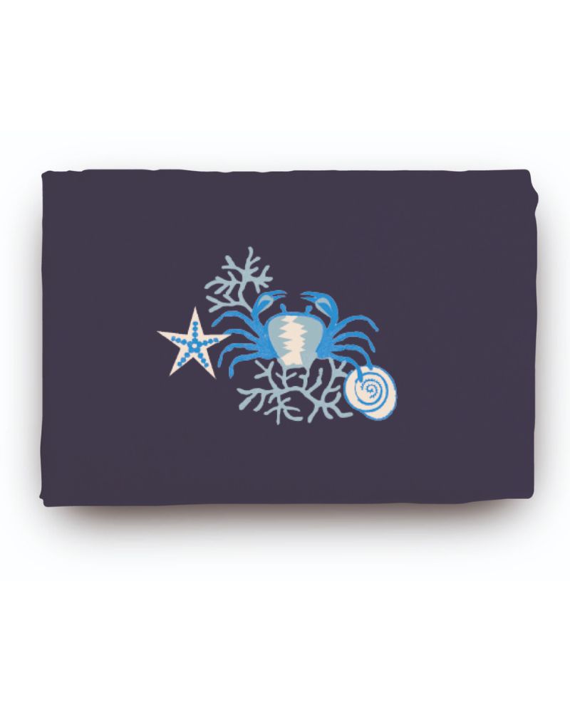 Set 1+1 con ricamo in spugna 100%Cotone AS0146 Granchio Blu - ipigiami