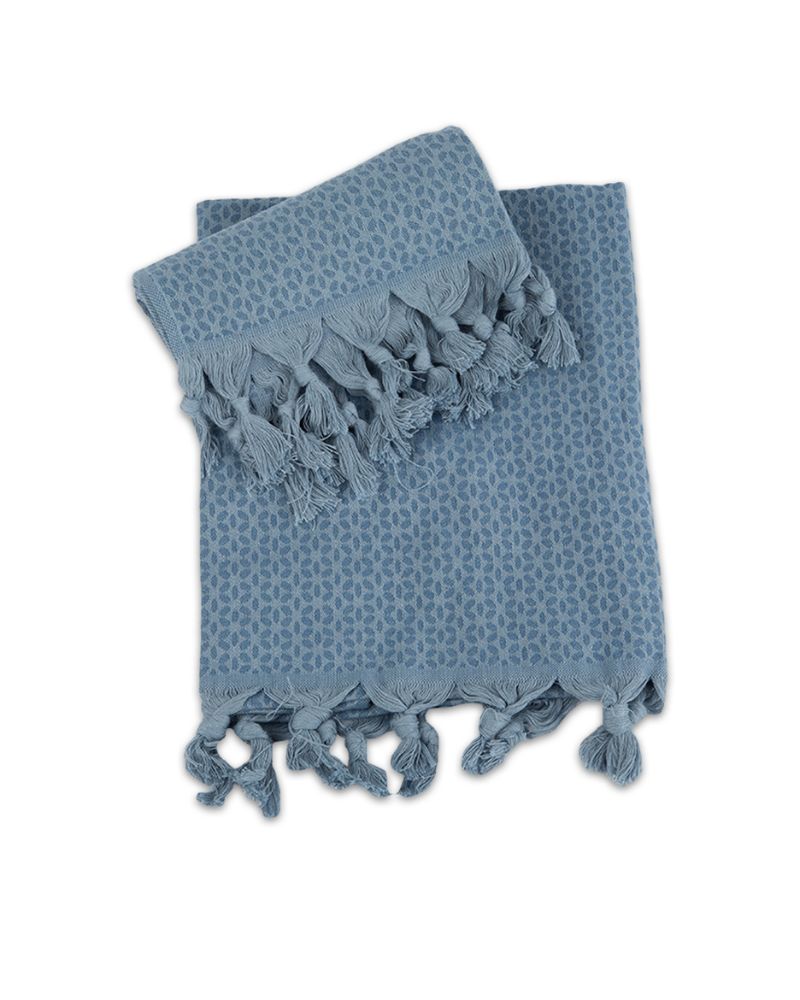 Set 1+1 Asciugamani Viso + Ospite 100% Cotone AS0120 Fiori - ipigiami