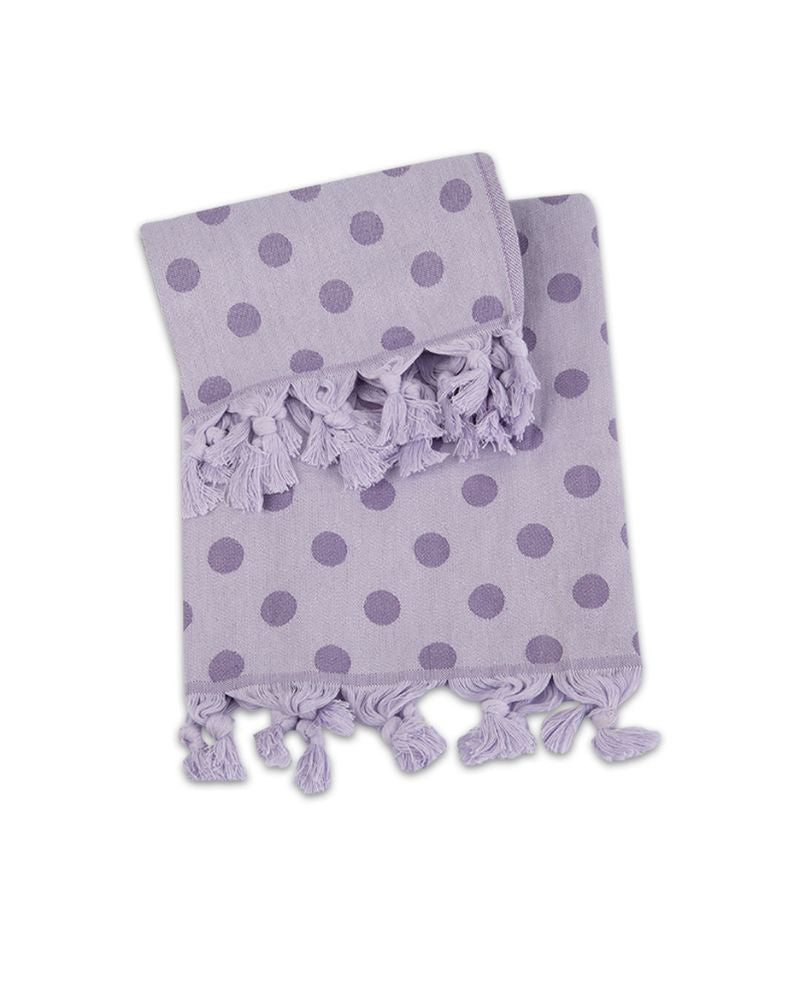 Set 1+1 Asciugamani Viso + Ospite 100% Cotone AS0120 Pois - ipigiami