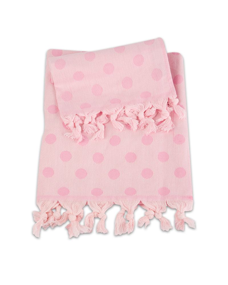 Set 1+1 Asciugamani Viso + Ospite 100% Cotone AS0120 Pois - ipigiami