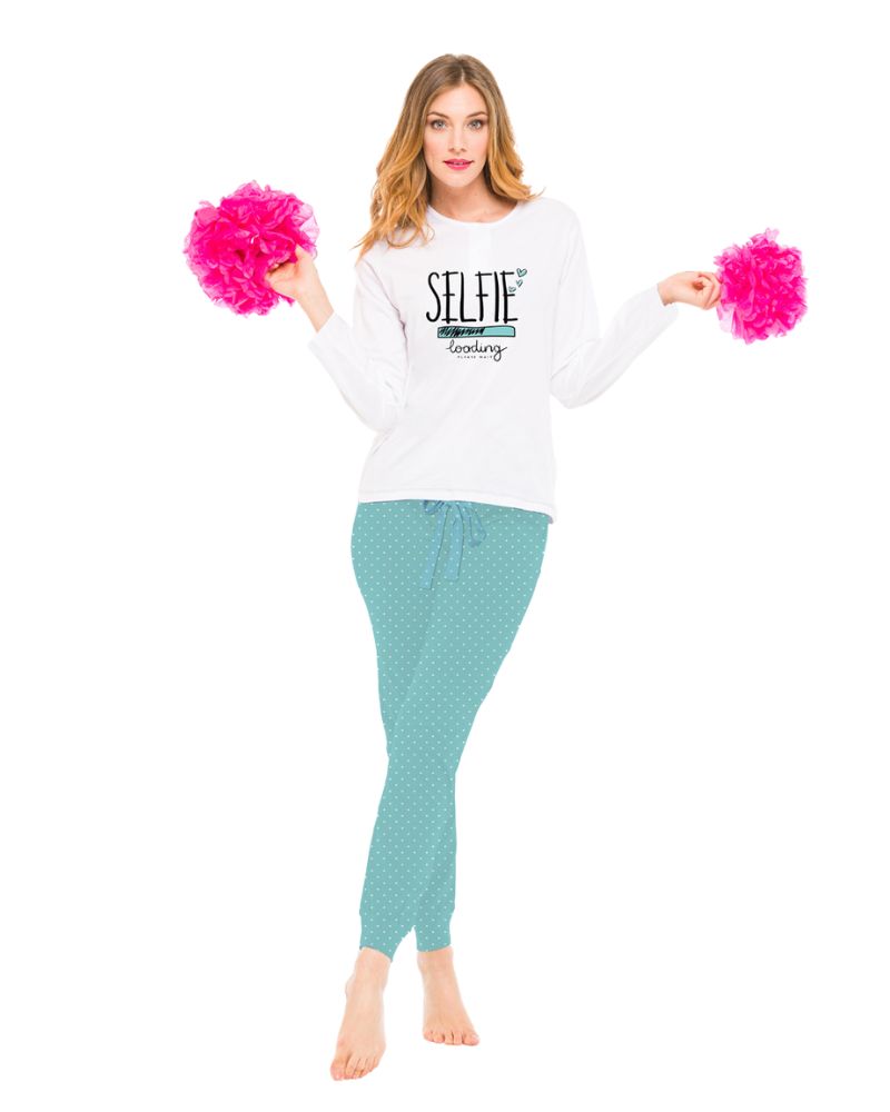 Pigiama Primaverile Donna lungo linea Selfie - ipigiami