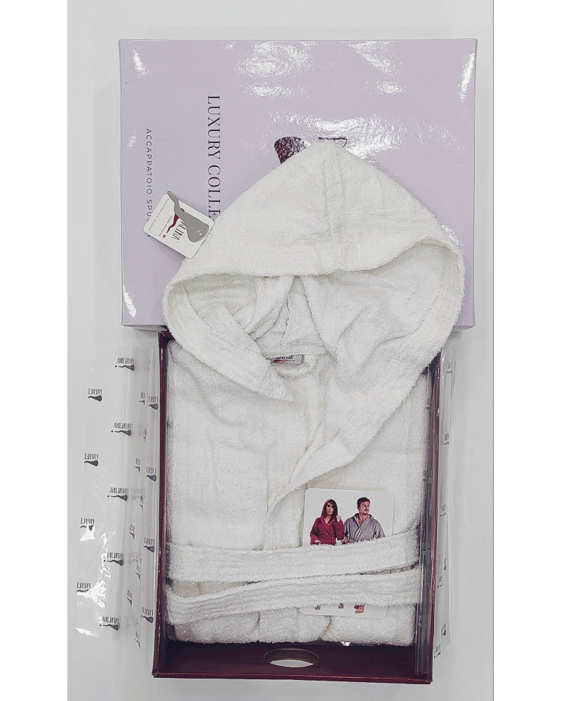 Accappatoio in Spugna Unisex 100% Cotone Bianco ZD0217 - ipigiami