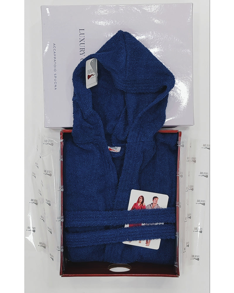 Accappatoio in Spugna Unisex 100% Cotone Blu ZD0221 - ipigiami