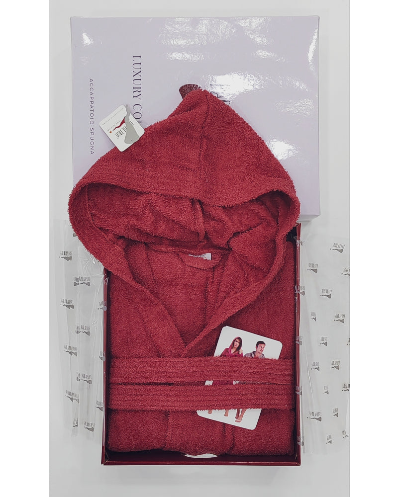 Accappatoio in Spugna Unisex 100% Cotone Rosso ZD0219 - ipigiami
