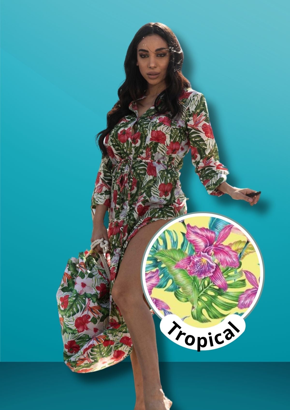 Women's Long Sleeve Summer Beach Dress