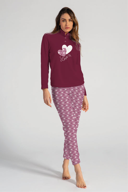 Coral Loves Hearts Calibrated Women's Pajamas