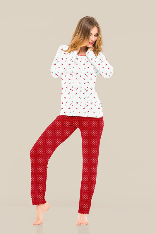 Women's Spring pajamas calibrated "plus size" cherry line