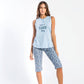 Women's capri wide shoulder pajamas "Good Day"